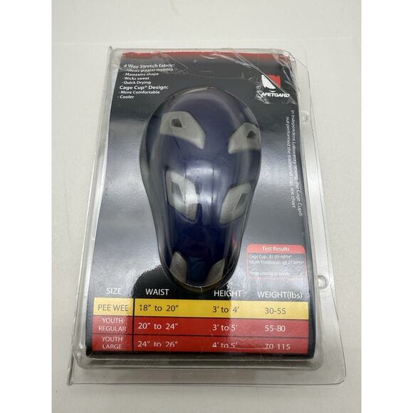 1pc Safetgard Youth Boxer Brief White/Grey w/Blue Cage Cup, Youth Regular*READ - Picture 12 of 15